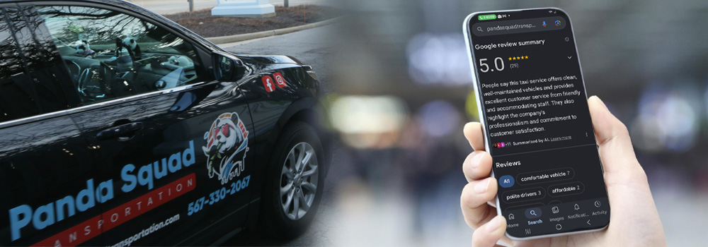 review your ride share with Panda Squad Transportation